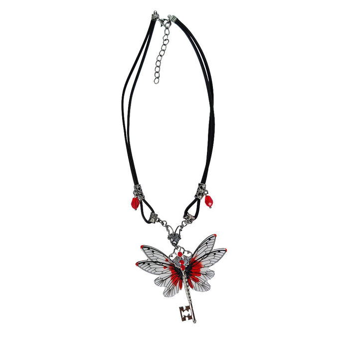Wholesale Zinc Alloy Sand Gold Choker Necklace Dragonfly Pendant MOQ≥3