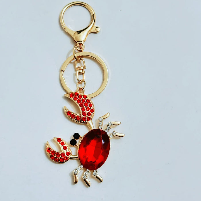Wholesale Zinc Alloy Rhinestone Crab Keychain Trendy Cancer Zodiac Charm For Women S Bags And Keys