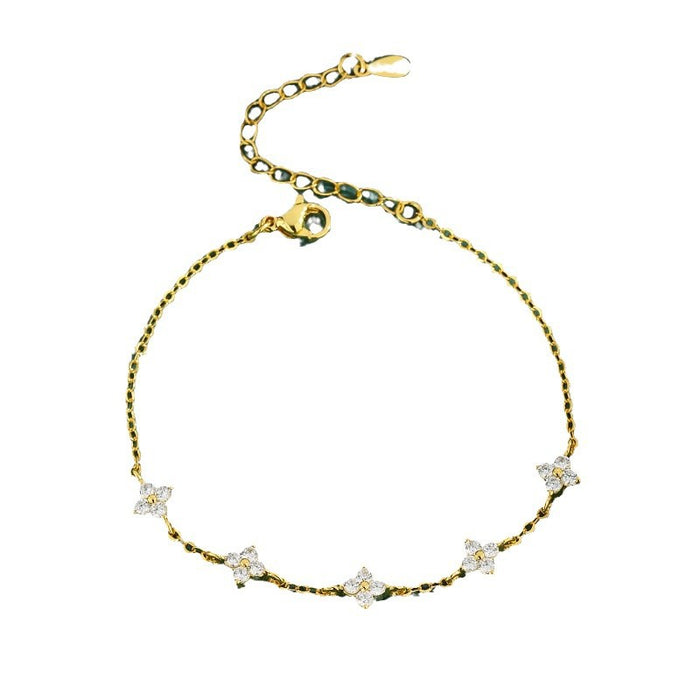 Wholesale Flower micro inlaid zircon design bracelet, niche high-end minimalist accessory