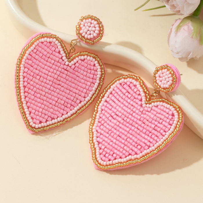 Wholesale  Rice Beads Earrings Women's  All-match  Earrings Valentine's Day Earrings