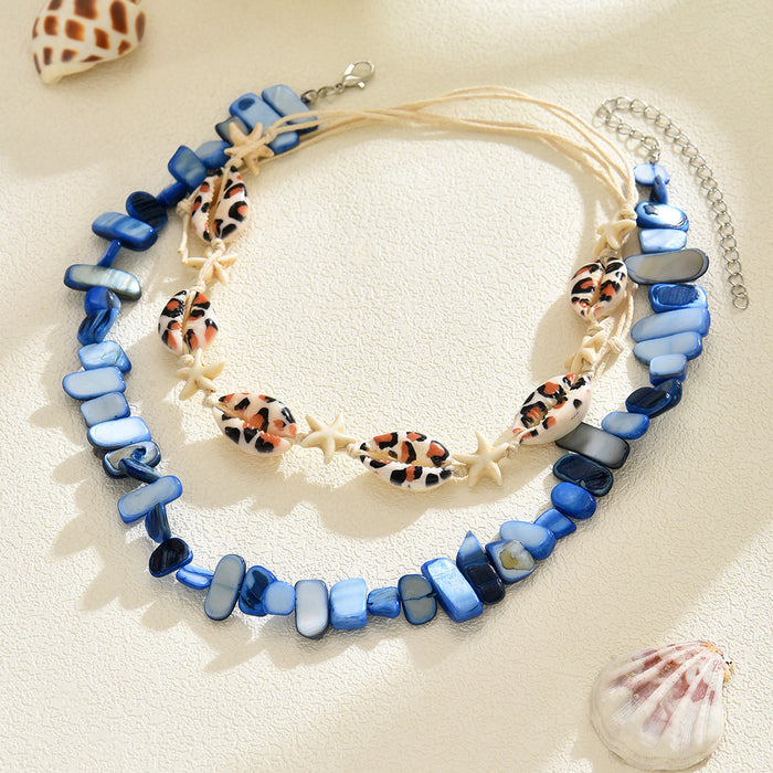 Wholesale Irregular Gravel Necklace Multi-Layered Shell Starfish Necklace Necklace