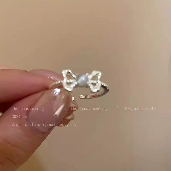 Wholesale Green butterfly open ring niche versatile ring