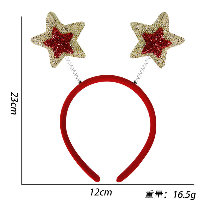 Wholesale Plastic Christmas Headbands With Antler And Star Design For Kids Party Hair Accessory