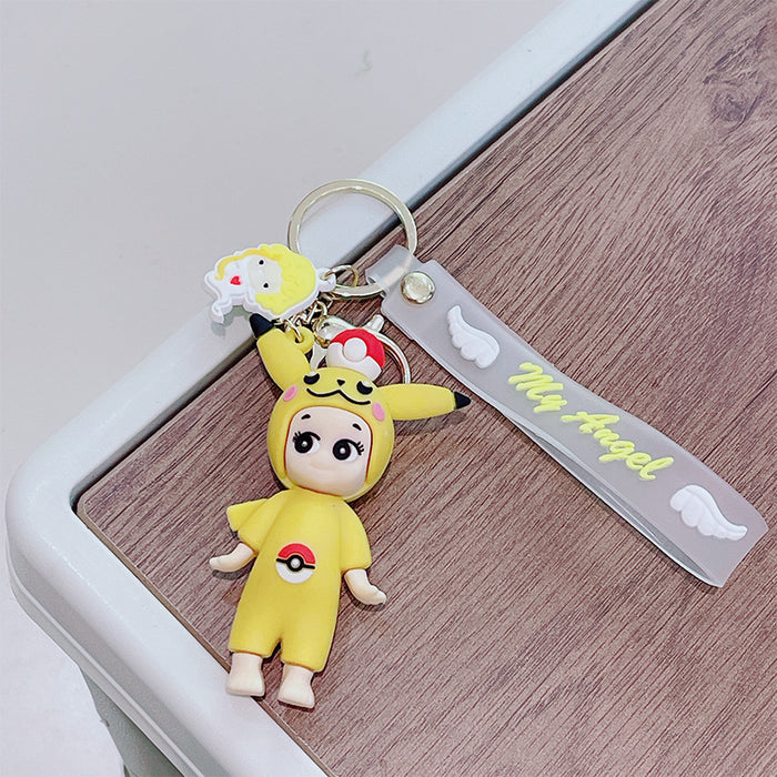 Wholesale Cartoon Cute Angel Girl Silicone Keychains JDC-KC-MRan005