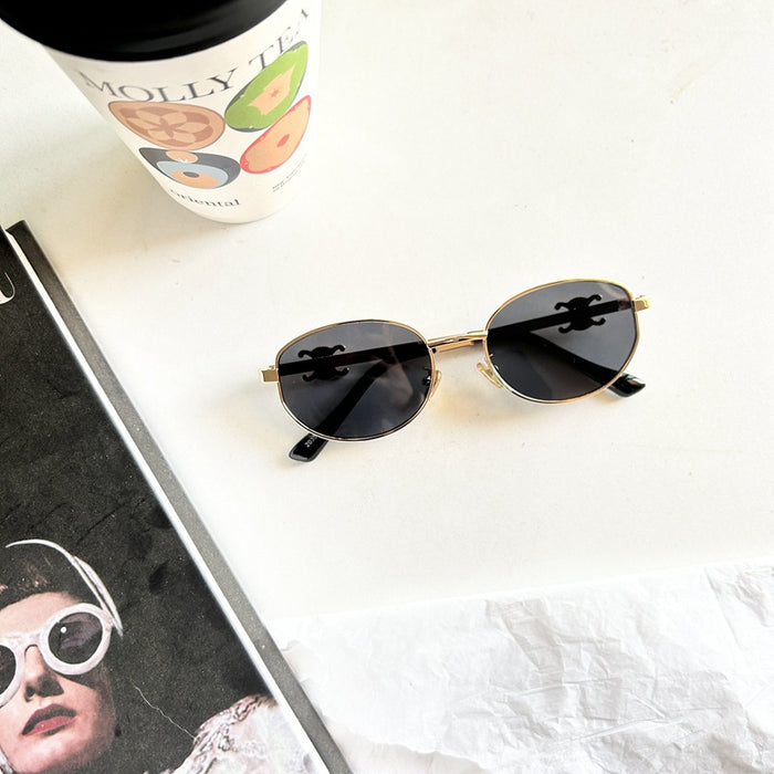 Wholesale Elliptical metal sunglasses, new retro sunglasses