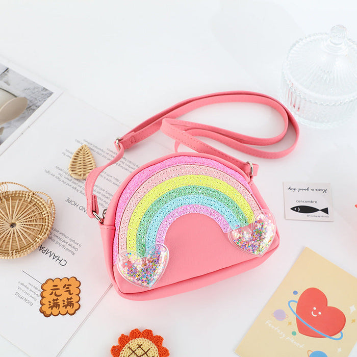 Wholesale Silicone Macaron Color Rainbow Children's Messenger Bag JDC-SD-HuHong002