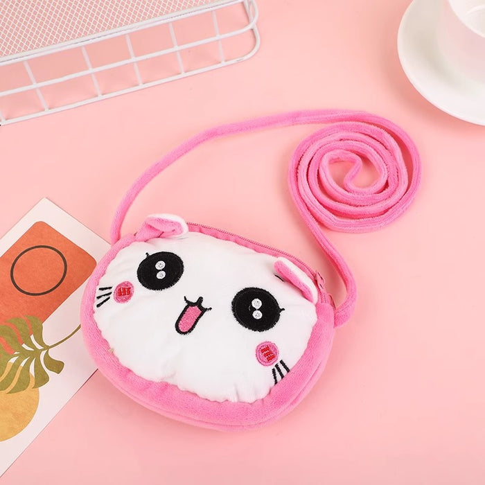 Wholesale cartoon cute children's plush small shoulder bag girl student shoulder messenger bag baby small bag coin purse