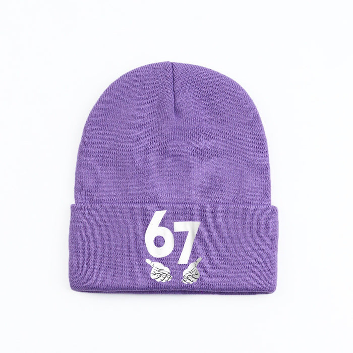 Wholesale Letter pattern knitted hat wool hat warm hat