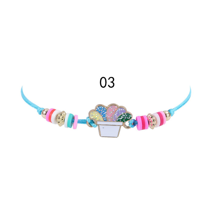 Wholesale Colorful Polymer Clay Braided Children's Bracelets JDC-BT-YiYe043