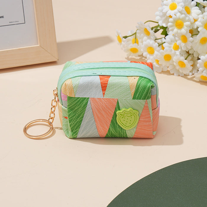 Wholesale PU Mini Simple Zipper Contrast Color Coin Purse JDC-WT-YuanYi001