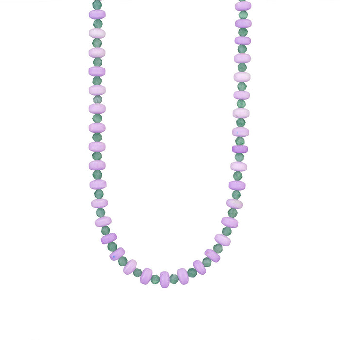 Wholesale Colorful natural stone necklace, niche design, women's handmade woven necklace