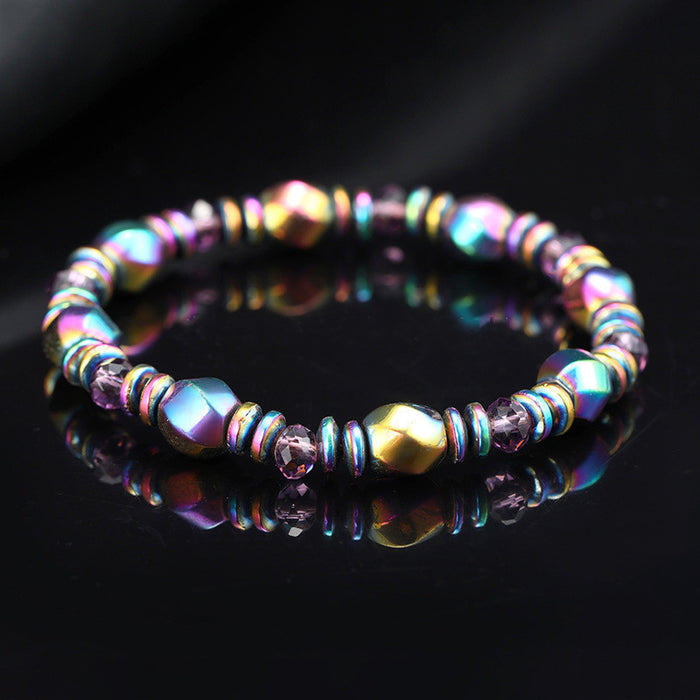 Wholesale Colorful Stone Magnet Hand Woven Bracelet JDC-BT-Yunj008