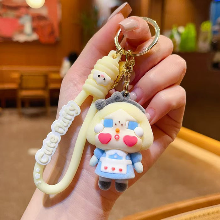 Wholesale  doll key chain tears doll doll bag pendant car key chain trend flocking pendant