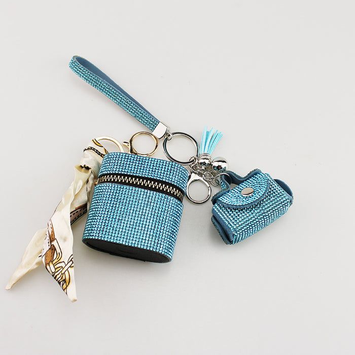 Wholesale Trendy White PU Pouch For Bluetooth Earphones Coins And Keys Decorative Resale