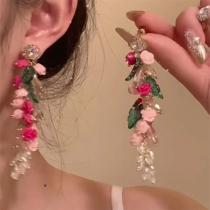 Wholesale Holiday style sunflower earrings exaggerated women' s seaside travel photo earrings