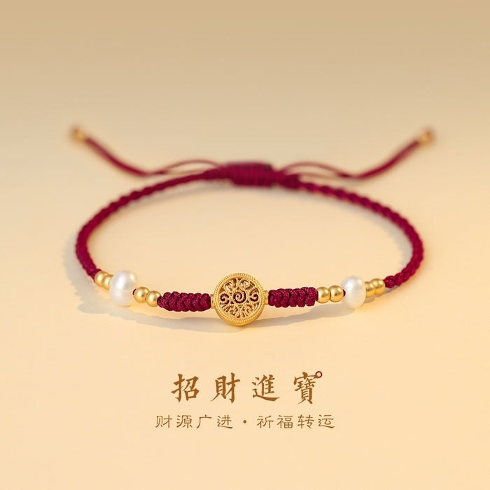 Wholesale Money hand rope, red rope woven bracelet, good luck bead bracelet