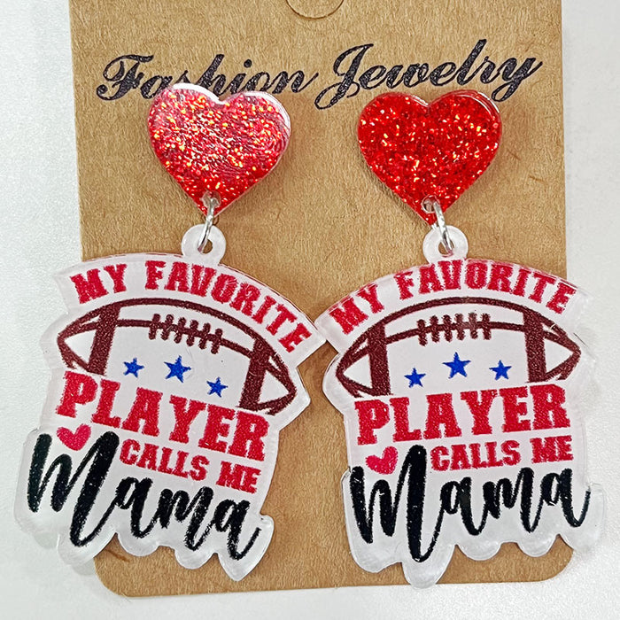 Wholesale Sports jewelry football rugby baseball love game fans acrylic cute earrings