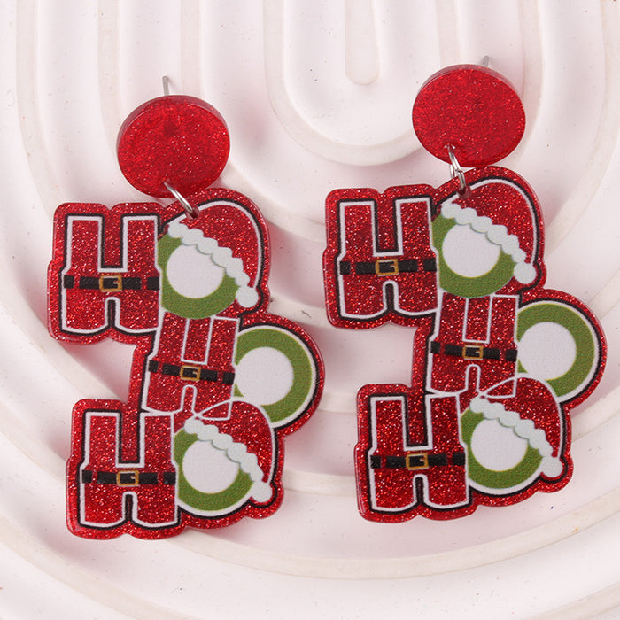 Wholesale Christmas Tree English Clown Acrylic Earrings Cartoon Pistol Earrings