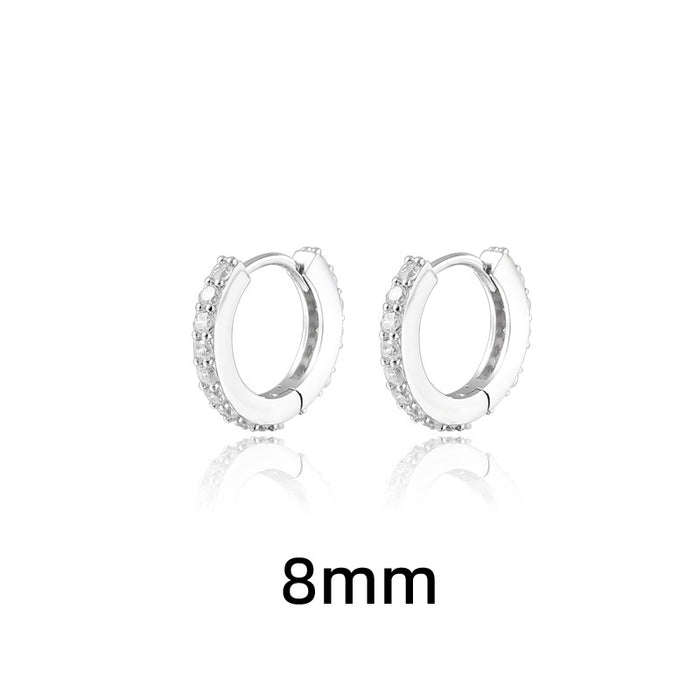 Wholesale Full diamond earrings, fashionable and classic circle zircon earrings, layered and worn