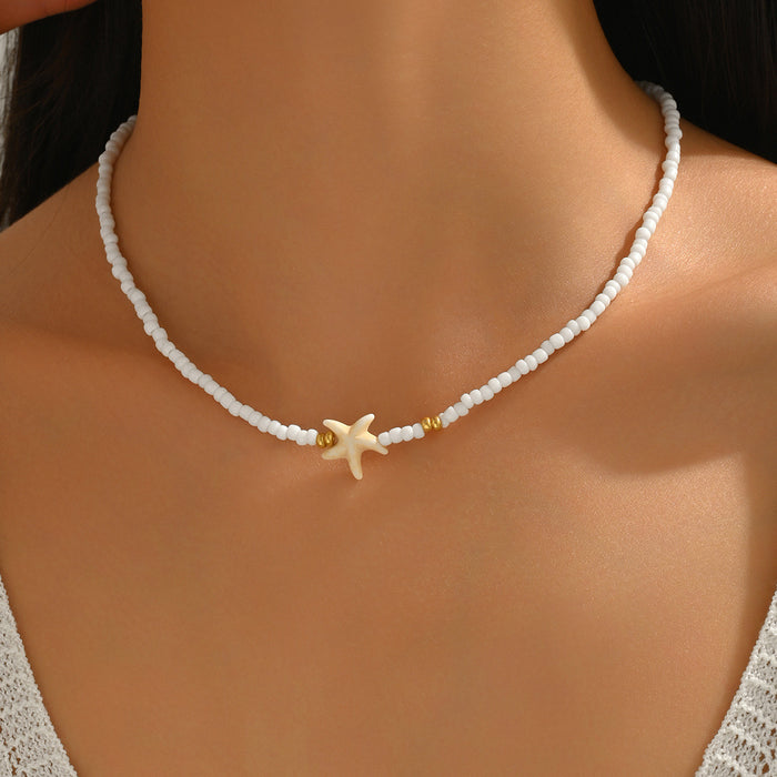Wholesale Zinc Alloy Layered Necklace with nut Tree Starfish Flower Pendant