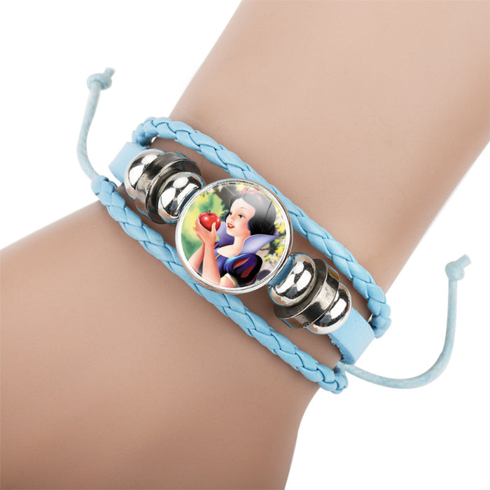 Wholesale Children's Cartoon Time Gemstone Multi-layered Cowhide Bracelet JDC-BT-DM006