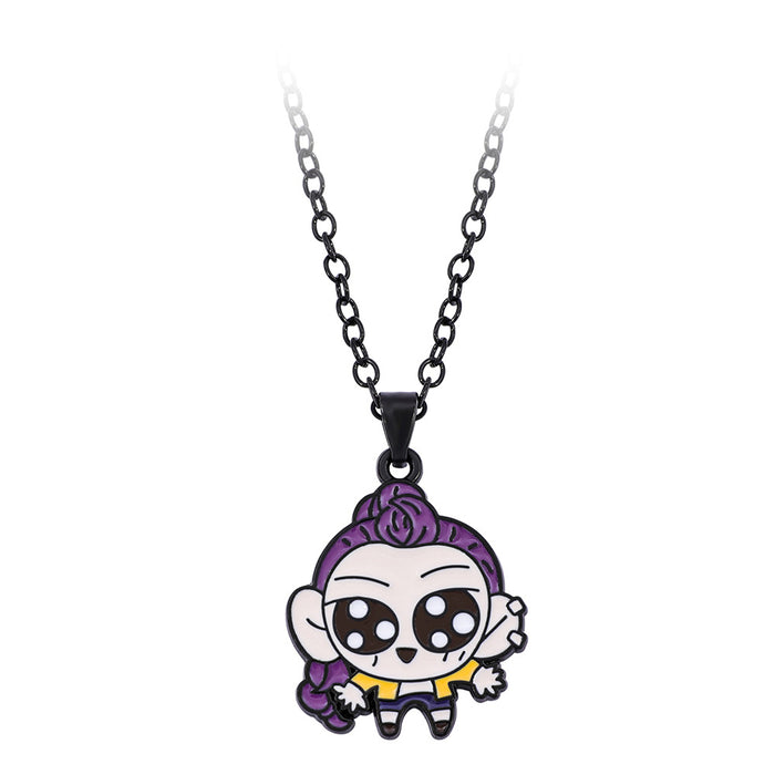 Wholesale K-POP Cartoon Cute Metal Dripping Pendant Necklace