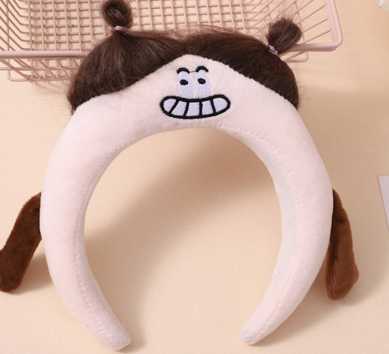 Wholesale Long Hair Weird Plush Ugly Doll Big Headband Funny Cute Ear Headband Hair Accessories JDC-HD-Shuy007