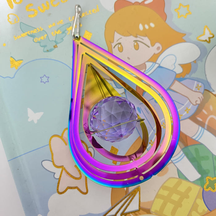 Wholesale 8cm olorful Water Drop Rotating Wind Chime