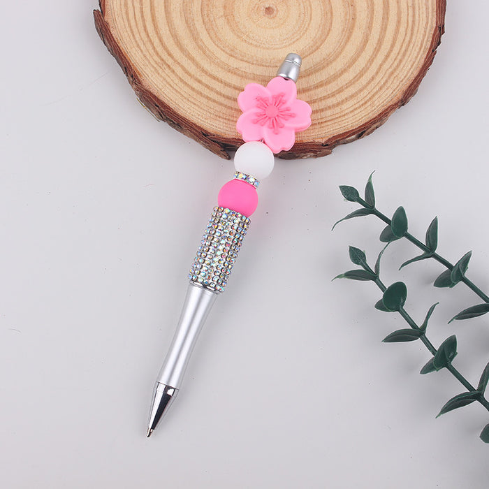 Wholesale Begonia  Silicone Beaded Pen Colorful Plastic Multifunctional Ballpoint Pen Gel Pen