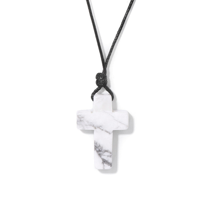 Wholesale Cross pendant DIY jewelry accessories leather cord clavicle necklace