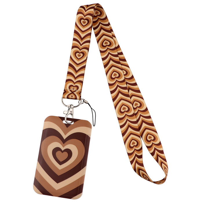 Wholesale Heart-shaped phone strap and hard case card holder Lanyard Keychain