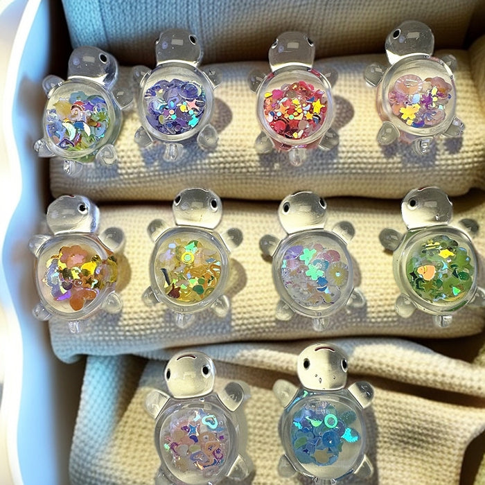Wholesale Luminous sequins little turtle new desktop ornaments trendy cute accessories transparent jewelry luminous cream glue