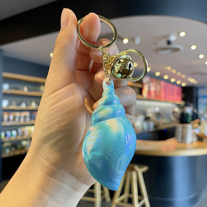 Wholesale Electroplated Colorful Conch Keychain Acrylic Conch Pendant