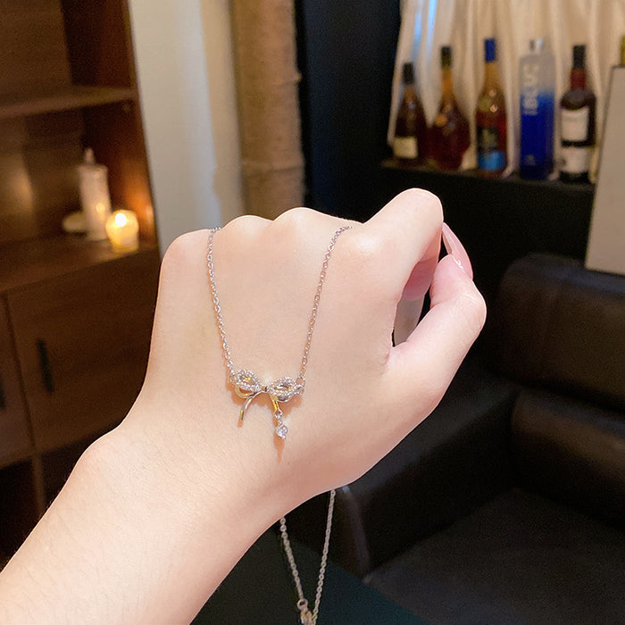 Wholesale Titanium Steel Micro Inlaid Zircon Clavicle Chain