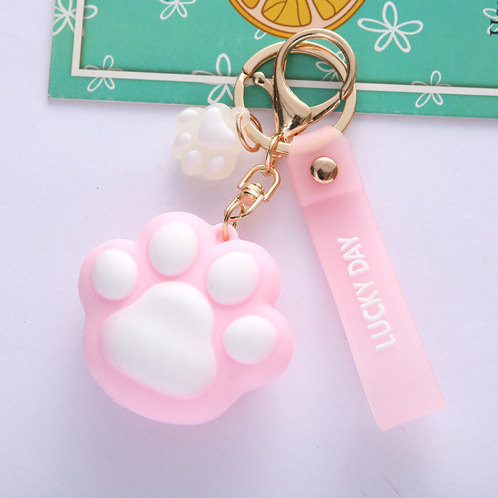 Wholesale   cartoon cat claw keychain  girl heart key chain car pendant bag decoration