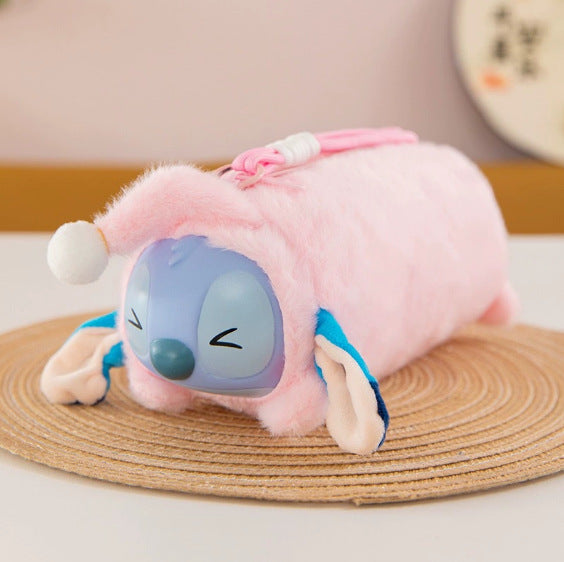 Wholesale Short Plush Cat Head Pencil Case Cartoon Design MOQ≥2