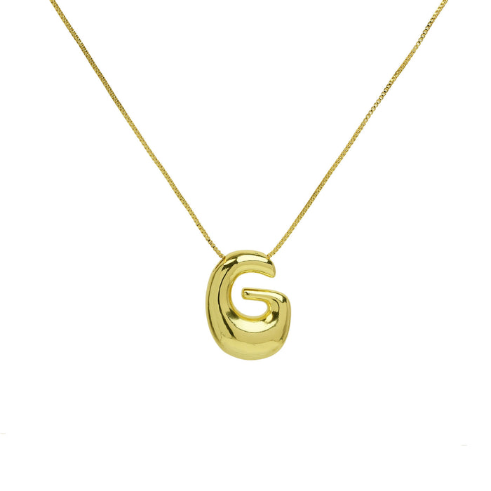 Wholesale 18k Brass Glossy Balloon 26 English Letters Necklace JDC-NE-BaiYi002