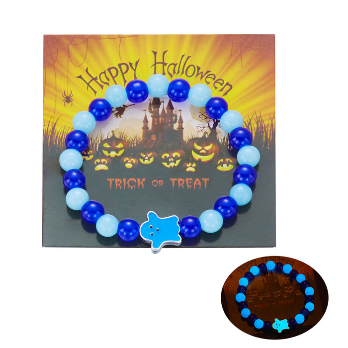 Wholesale  luminous beaded bracelet cute funny ghost pumpkin pendant bracelet