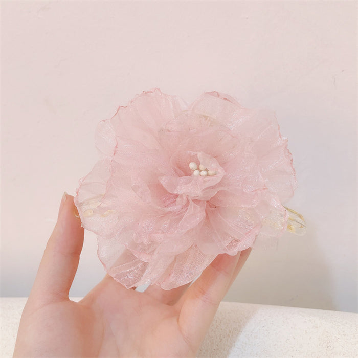 Wholesale holiday style big flower hairpin side clip Bangs clip hair accessories headdress for women