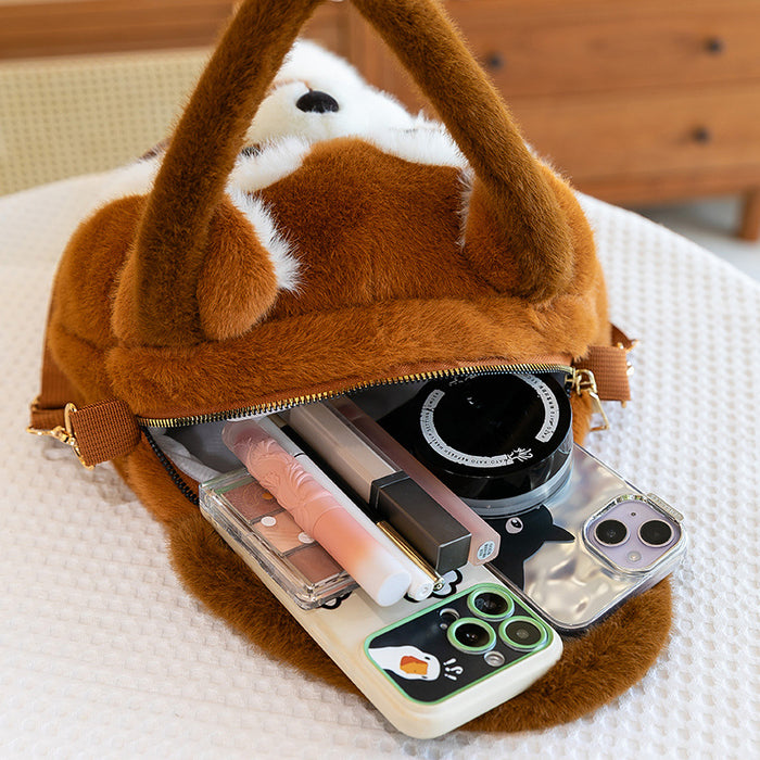 Wholesale Cute little raccoon plush toy backpack children' s bag doll