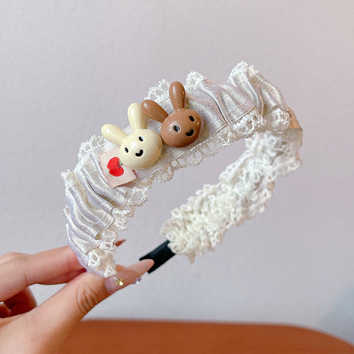 Wholesale Children' s headband girls non-slip baby hairpin headdress little girl rabbit ear bow headband