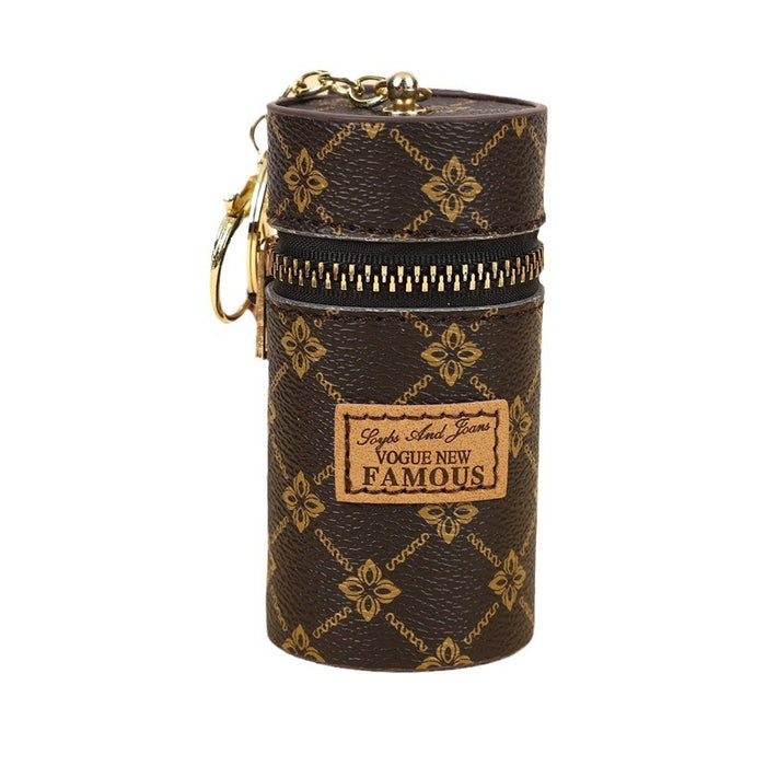 Wholesale Bucket-shaped Coin Purse with Printed Pattern Mini Lipstick Key Storage Bag
