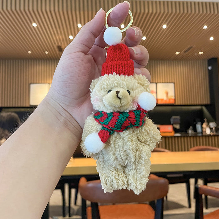 Wholesale Christmas Cute Bear Plush Doll Keychain JDC-KC-CHeng007