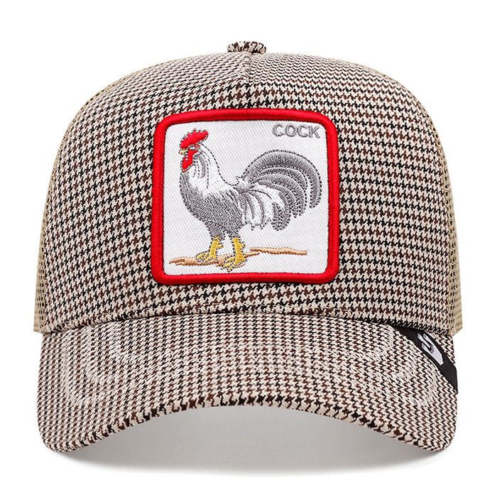 Wholesale Plaid Animal Cotton and Linen Baseball Cap JDC-FH-JingK010