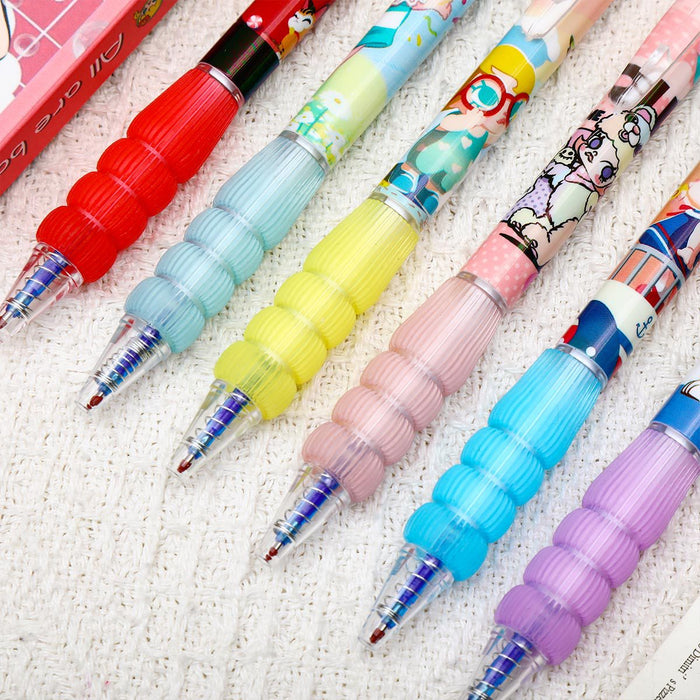 Wholesale 6pcs/box Cartoon Erasable Pen Quick-drying Press Erasable Gel Pen Cute Thermal Erasable Pen