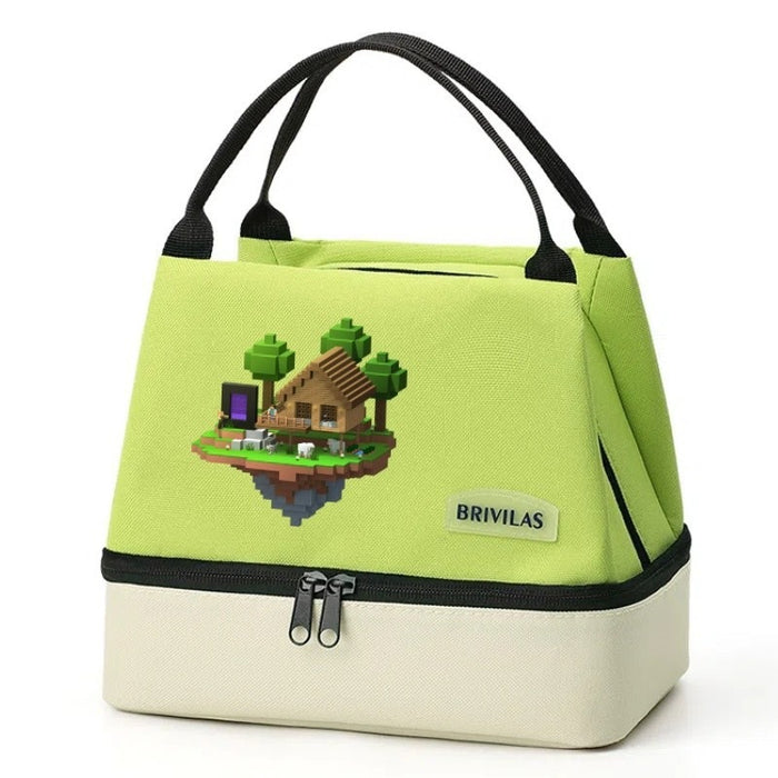 Wholesale Cartoon Double Layer Insulated Lunch Bag Oxford Fabric Picnic Tote Casual Outing Gift