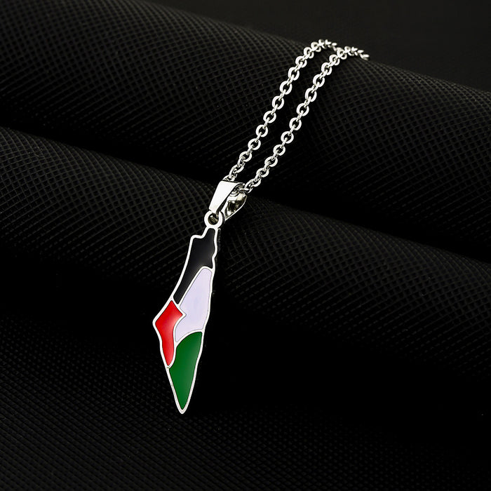Wholesale Stainless Steel Israel and Palestinian Pendant Necklace JDC-NE-YuTing007