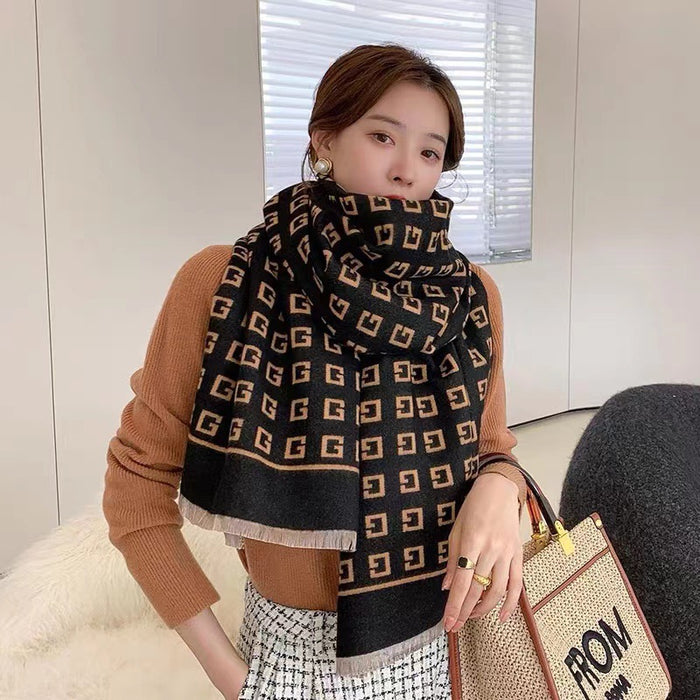 Wholesale Autumn and Winter Plaid Letter Scarf JDC-SF-Xuanx004