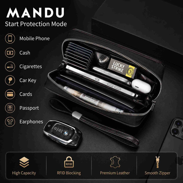 Wholesale Oil Wax Leather Men' s Clutch Wallet PU Leather Casual Style Everyday Accessory