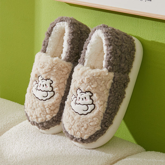 Wholesale Autumn and Winter Cute Cartoon Dog Cotton Slippers JDC-SP-Piaob006